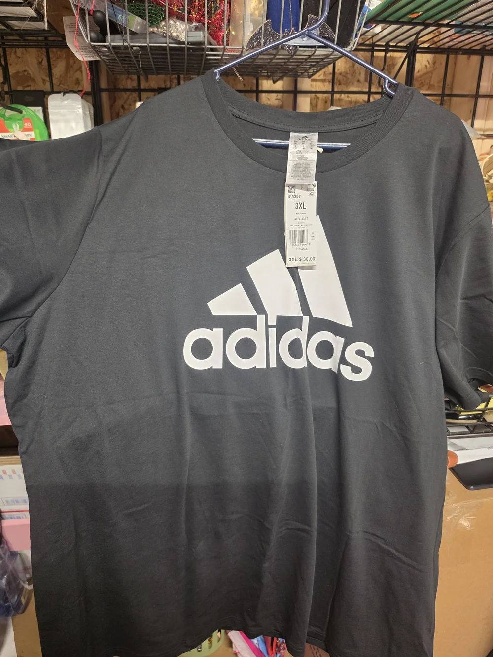 AT-1 adidas Black Short Sleeve Tee with White Trefoil Logo